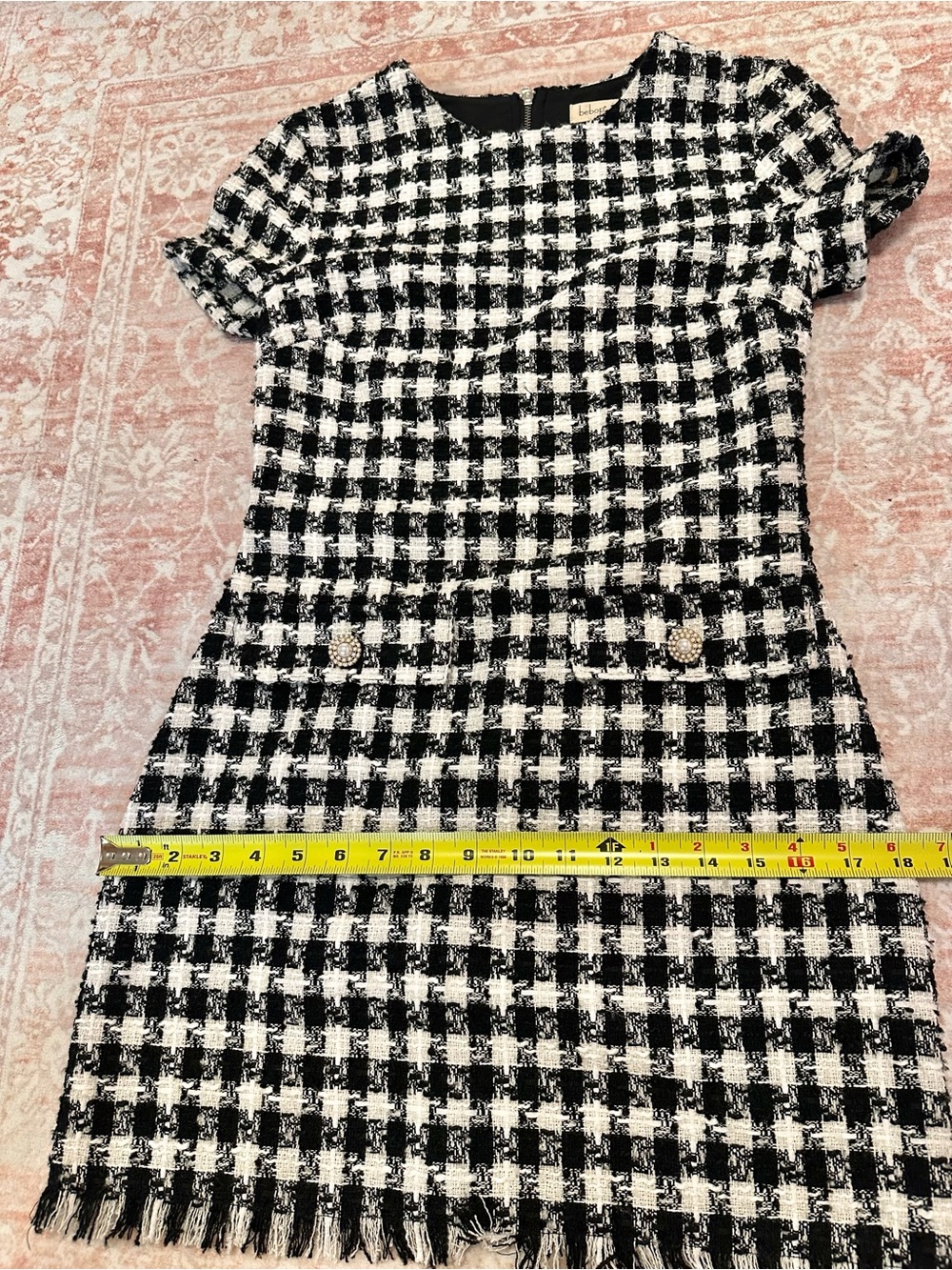 Like New 🖤 Tweed Houndstooth Mini Dress - Picture 8 of 11